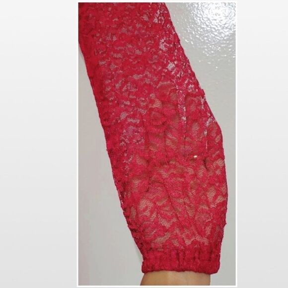 Vintage Red Lace Maxi Dress - Picture 10 of 11
